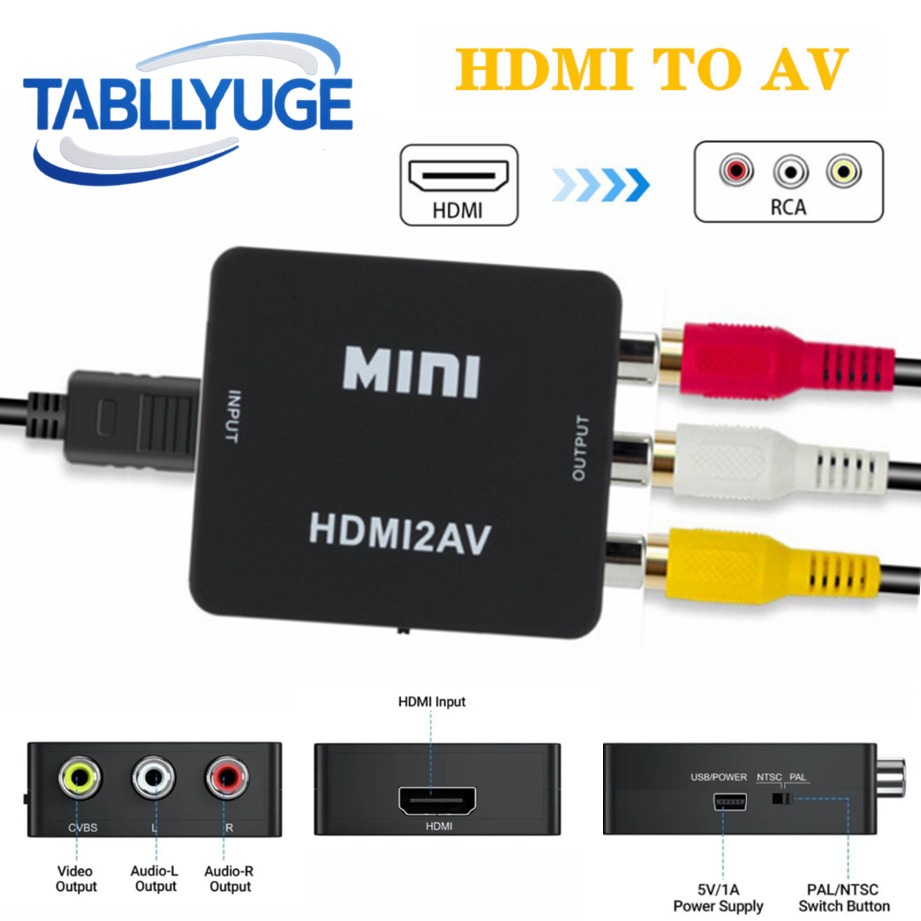 Hdmi Adapter Tablet - TABLLYUGE 1080P HDMI-kompatibel zu AV RCA