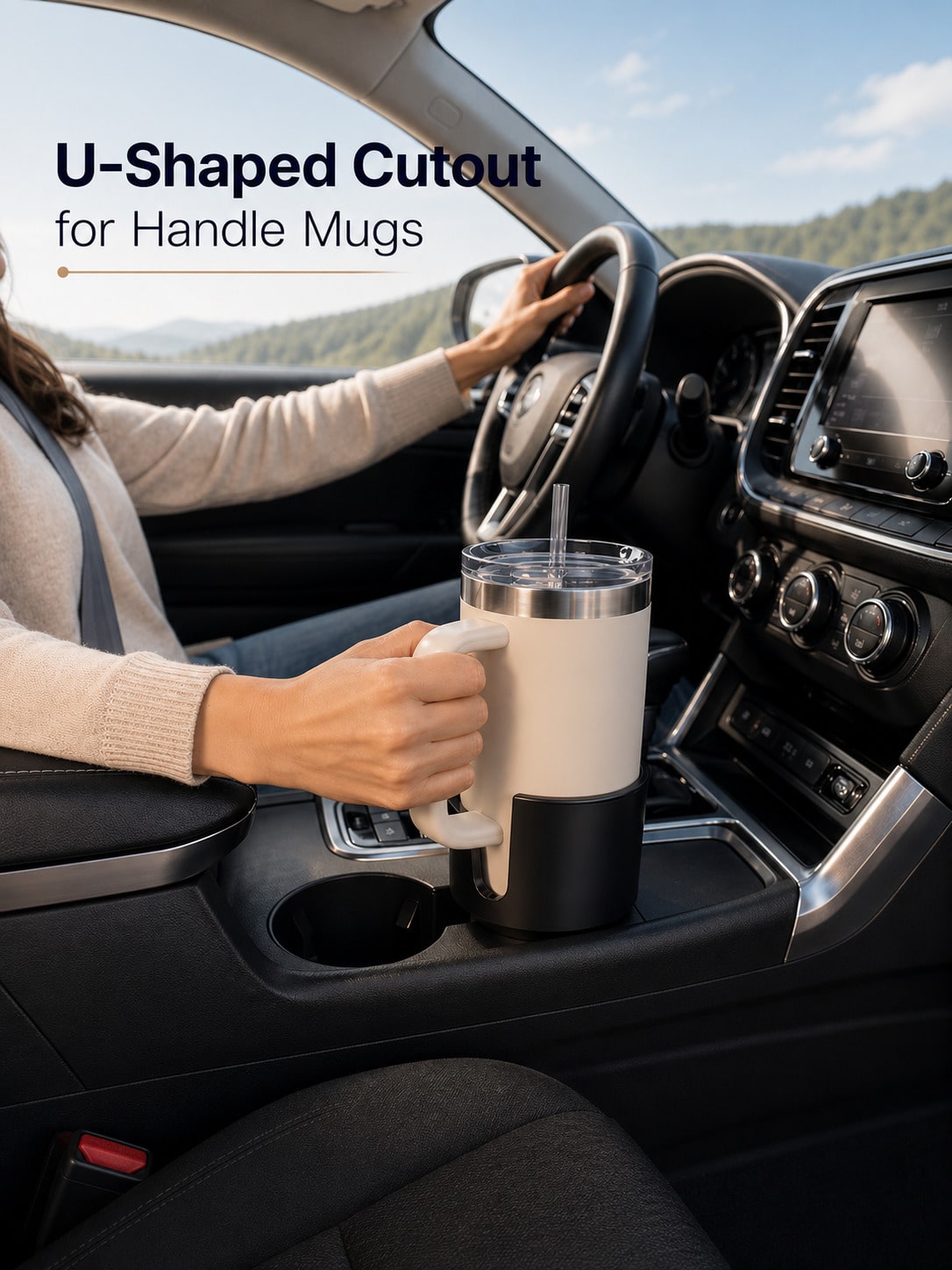 Tablet Car Accessories - Auto-Getränkehalter-Erweiterungsadapter für 32-40oz Becher mit Griff,