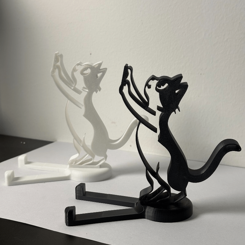 Tablet Holder Accessories - Abstrakter Hohllinien-Katzen-Handyständer Minimalistischer Kätzchen-förmiger Schreibtisch-Tablet-Halter Niedliche