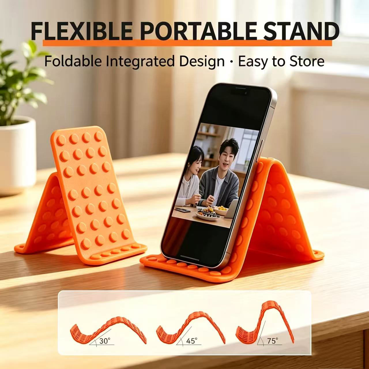 Tablet Holder Accessories - Tragbarer Universeller Telefonständer Winkelverstellbarer Silikon-Desktop-Tablet-Laptop-Halter Faltbare