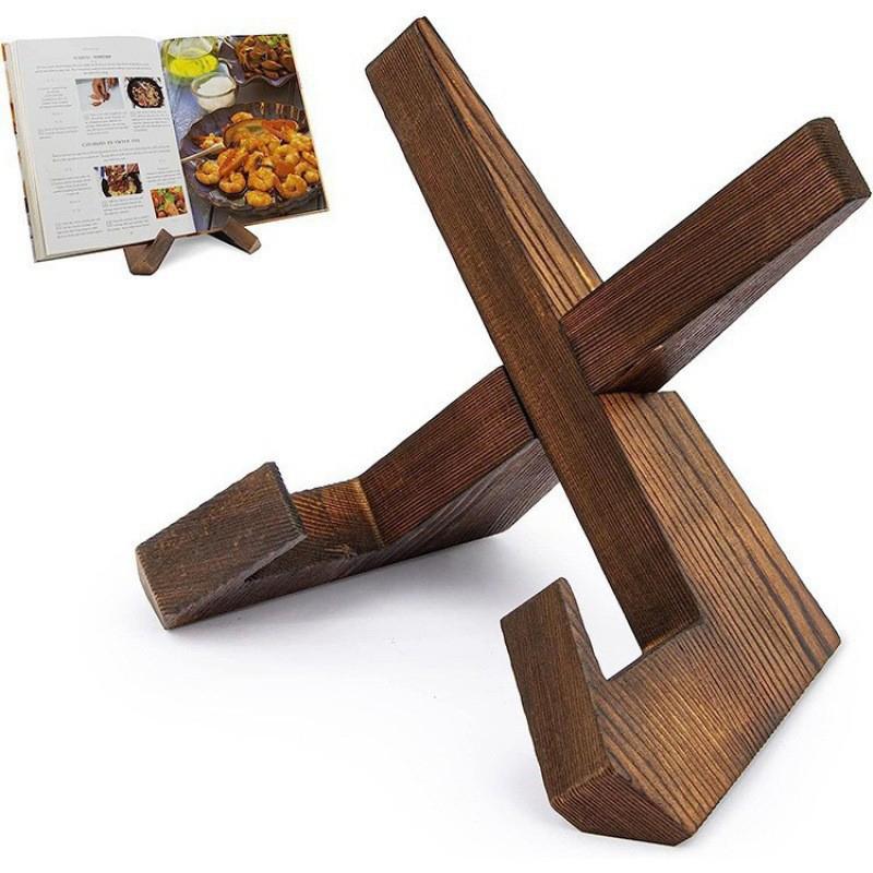 Tablet Reading Accessories - Hölzerner Dokumentenständer mit Verstellbarem Winkel, Kochbuchhalter,