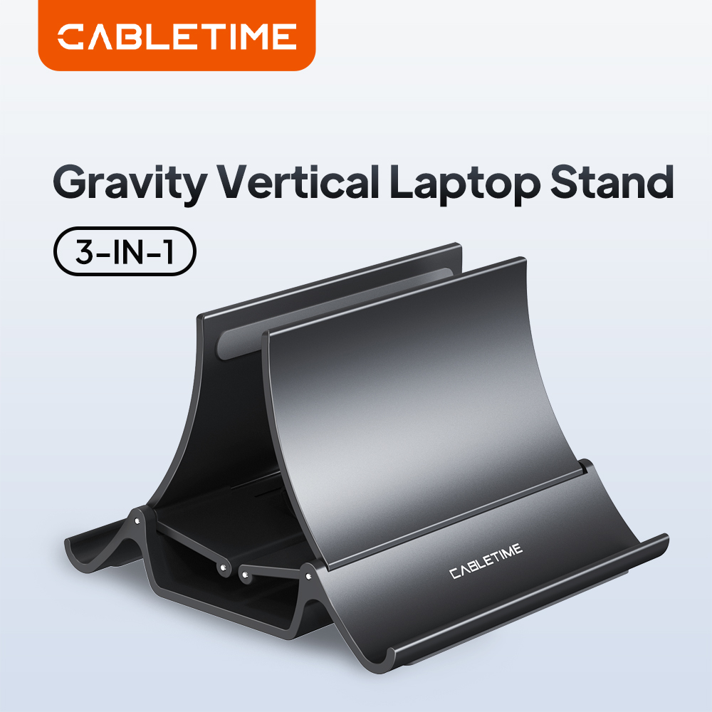 Dell Tablet Accessories - CABLETIME Vertikaler Laptop-Ständer Desktop-Schwerkrafthalter Notebook-Unterstützung für