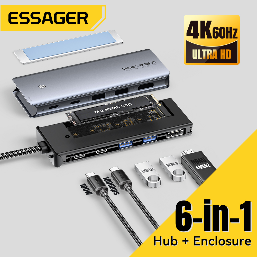Essager USB C Hub mit M.2 SSD  – Hdmi Adapter Tablet Bewertung und Preis